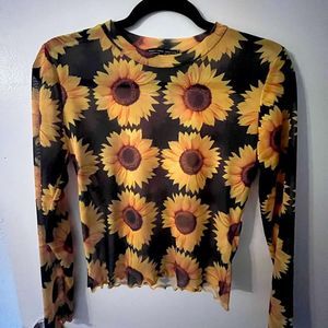 Mesh Sunflower Long Sleeve NWOT